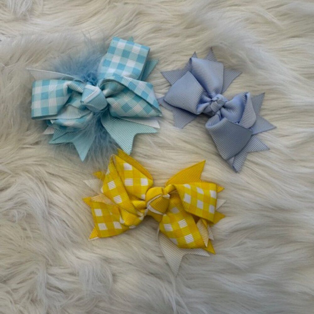 Bundle (3) of 4" Boutique Bows 5B8087 Handmade NWT Boutique